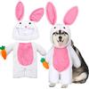 Huhumy Costume da coniglietto che cammina per animali domestici, divertente costume da coniglietto pasquale con braccia e pantaloni, maniche, per Halloween, soffice costume per cani e gatti (L)