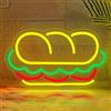 KADAFAGO Insegna al neon a sandwich per decorazione da parete, per fast food, alimentazione USB, per ristorante, cucina, negozio, decorazione per feste