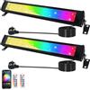 Indmird Faretto LED RGB Esterno 50W, 2 Pezzi Barra LED RGB con 360° Telecomando e Controllo APP Bluetooth, Impermeabile IP66 Faretti RGB da Esterno Luce d'Atmosfera RGB per Festa Natale Giardino