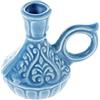 Danilovo portacandela a forma di brocca in ceramica per candele sottili, supporto per candele ortodosse, diametro fino a 1,1 cm (azzurro)