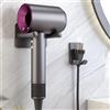 Trlyane Porta Phon Compatibile con Dyson,Porta Phon Senza Forare Supporto da Parete per asciugacapelli Porta Phon per Incollare, Alliage d'aluminium (Grigio)