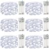 ALEGRE 6 luci a LED a batteria con timer, 2 m, 20 LED, micro filo di rame, con timer, catena luminosa bianca fredda, per interni, funzionamento a batteria per Natale, Halloween, Capodanno, matrimonio