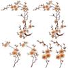 SUPERFINDINGS 6 Pezzi 3 Stili di Toppe Ricamate in Poliestere per Abbigliamento, Patch Ricamato con Applicazione di Fiori di Prugna, Patch Decorativo per Cucito Fai da Te, Patch Cucire per Matrimonio