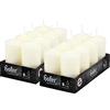 hofer gegr.1418 Hofer Candele Avorio a Colonna - 4,5 x 9 cm - Set di 16 Piccole Candele Decorative Cilindriche - Colore Avorio - Lunga Durata di 12 Ore - Cera Antigoccia - Non Profumate - Qualità RAL