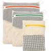 Jukibole Set di 3 sacchetti per la biancheria in cotone con chiusura lampo, 30 x 20/40 x 30/50 x 40 cm, sacco per la biancheria da appendere, rete per lavatrice, sacchetto a rete per viaggi, organizer