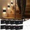 Dinoho Luce Notturna Sensore di Movimento, 3 Modalità AUTO ON/OFF Lampada LED Ricaricabile, Luci Batteria Dimmerabile Bianco Caldo/Naturale/Freddo, Lucina Notte Nera per Armadi, Scale, Corridoio, 8 Pezzi