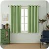 GIRASOLE HOME Coppia Tende Barbados Termiche 100% Oscuranti 2 Pannelli da 140x150cm con Occhielli, Verde