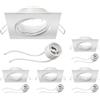 ledscom.de 5x cornice da incasso a soffitto RIR cornice da incasso bianco opaco angolare orientabile (LED/alogena/GU10/MR16/PAR16/50mm) incl. presa GU10