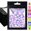 Plaphy 100 Sacchetti Mylar in Alluminio Richiudibili con Finestra, Bustine Mylar con Zip per Alimenti, Buste Ermetiche per Confezionamento e Conservazione Alimentare (Nero, 7 x 10 cm)