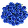 Kesote - 50 pezzi Fiori artificiali in schiuma, teste di fiori artificiali, rose artificiali per matrimonio, festa, decorazione DIY (Ø 4 cm, Blu)