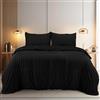 Utopia Bedding Set Copripiumino Seersucker - Include 1 Copripiumino 200x200 cm con Chiusura a Cerniera, 2 Federe 50x75 cm con Chiusura a Busta; Il Piumino è Venduto separatamente.