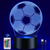 Dreamy Cubby Luce notturna a forma di pallone da calcio per bambini, lampada 3D con timer e telecomando, 16 colori intercambiabili, fantastica decorazione per la camera da letto per appassionati di