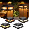 Quntis 4 Pezzi Lampade Solari da Pilastro 5 modalità di Illuminazione, Lampioni Solari a LED da Esterno Autonomia 30H, Luce Solare per 9-13CM Pilastri Ringhiere Recinzioni Scala Balconi Giardino