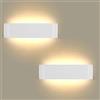 Lightess 2 Pezzi Lampada da Parete LED Interni 16W Applique da Parete Interno Rettangolare Bianca Moderno Lampada a Muro Luce Illuminazione per Camera da Letto, Scale Corridoio para la Sala de estar