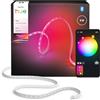 Philips Hue Striscia LED Hue Flux ultra-brillante, 5 m, 4.800 lm, colori e atmosfera vivaci, luce per interni flessibile, miscela colori Chromasync™, tagliabile, estensibile, riusabile, controllo voce/app
