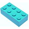LEGO 20 Mattoncino 2x4 Azzurro Medio