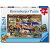 Ravensburger - Puzzles Manutenzione Di Treni E Aerei Confezione Da 2 | Puzzle Bambini 4 Anni O Più | 2 Puzzle 4 Anni 24 Pezzi | Puzzles Bambini 26,5 X 18 Cm | Regalo Bambino 4 Anni Perfetti