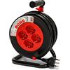 Velamp Prolunga Elettrica con Avvolgicavo 15mt - 4 Prese Polivalenti (Schuko + 10/16A) - Spina Grande 16A - Interruttore di Protezione - Cavo elettrico multipolare 3G Sezione 1,5 mm²