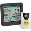 TFA Dostmann Stazione meteo con sensore esterno, radio SKY, 35.1152.01, radio, previsioni del tempo, orologio radio, per interni ed esterni