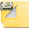 Clara Clark - Tappeto da bagno ultra morbido antiscivolo e assorbente, Giallo chiaro., Set of 2 - Small/Large