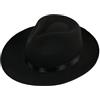 Happyupcity Cappello Fedora nero a tesa larga in feltro con nastro di raso, cappello Panama cappello da allevatore per donne e uomini, Rosso, Taglia unica