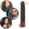 Silk-co 60cm Extension Treccine Africane di Capelli Intrecciati Lunghi Braiding Hair Extension Capelli Colorati a Trecce Braids-Nero Scuro a Marrone Medio