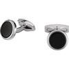 Breil - Men's Cufflinks Code Collection TJ3058 - Gioielleria Uomo - Gemelli in Acciaio per Uomo, con Due Pietre Nere - 1,4 cm