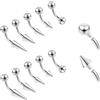 ZS 10Pz 16G/18G Gioielli per Piercing al Sopracciglio a Punta, Anelli Curvi a Barra Verticale per Labret, Orecchini a Barra Curva per Tragus, Helix, Rook, Piercing per il Ponte del Naso, 16g,L:6mm