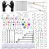 HOINCO 124Pcs Body Piercing Kit, con 12G 14G 16G 18G 20G aghi Piercing in acciaio inossidabile e gioielli acrilici, per il naso Belly Button Body tutti gli strumenti di Piercing Kit. (YKL)