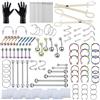 HOINCO 124PCS Body Piercing Kit, con aghi di piercing 12G 14G 16G 18G 20G, per il naso del bottone della pancia del corpo della lingua di tutti gli strumenti di piercing del corpo. (Colorful)