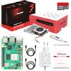 iRasptek Starter Kit For Raspberry Pi 5 4GB RAM- Edizione OS-Bookworm da 64GB preinstallata(Custodia rosse e bianca)