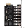 Bewinner Scheda di Espansione da PCIE a USB 3.0, Alimentatore 5 Gbps Ad Alta Velocità 4A VIA Chip PCB con 7 Porte USB 3.0 per Supporto Scheda Host PC Desktop