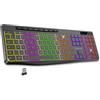 AD ADVANCE R Tipo Series: Tastiera senza fili, Tastiera Computer Silenzioso Retroilluminato, AZERTY USB Tastiera ergonomica 2.4G Ricaricabile per Windows, Mac, PC (Clavier Black)