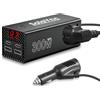 SolaYnc Inverter 300W a onda sinusoidale modificata da 12V/24V a 220V Convertitore di tensione 2 prese CA, 2 porte USB Type-C 36W e 1 porta USB 24W per roulotte, barche, campeggio