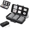Kiorafoto Custodia per batterie e schede di memoria per fotocamera,contenitore per 3 batterie LP-E6/NP-FZ100/NPW235/EN-EL15/DMW-BLF19/BLX-1 o 1 batteria agli ioni di litio e 8 batterie AA,Porta schede SD multip