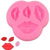 Zerodis Stampo in silicone per labbra, Gel di silice alimentare non tossico riutilizzabile Facile da pulire senza residui Versatile per torte fondente e feste bambini Rosa grigio