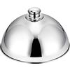 HAOHIZE Cloche Acciaio per Hamburger, Copertura per imbastitura in Acciaio Inossidabile, Copertura per Alimenti Cupola Piatto da Portata, Piatto da Pranzo Cena per Ambiente Cottura (Argento)