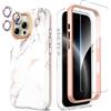 SHEDEER Custodia per iPhone 16 Pro Max con protezione per fotocamera + pellicola protettiva + paraurti, custodia per iPhone 16 Pro Max lucida elegante, antiurto a 360 gradi custodia protettiva per