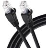 Maplin Cavo Ethernet 50 m nero, CAT6 Gigabit LAN cavo di rete RJ45 ad alta velocità 10 Gbps compatibile con laptop, PC, CCTV, PS4/5, Xbox, Switch, modem, router, Smart TV, stampante, Sky Box, Extender