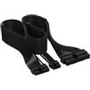 CORSAIR Elite Premium Type 5 con Guaina Individuale cavi alimentatore ATX a 24 Pin - Guaina in paracord a tripla maglia, compatibile con PSU Corsair Type 5 - Nero