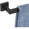 KOKOSIRI Portasciugamani da 12 pollici Portasciugamani da bagno Porta asciugamani da cucina, montaggio a parete SUS304 in acciaio inox nero opaco, B4003BK-L12