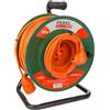Perel Avvolgicavo, uso interno, messa a terra Schuko, protezione termica, lunghezza cavo 50 m, 3G1,5, arancione/verde