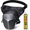 Motocarene Borsello Gambale Sportivo Impermeabile Borsa da Gamba Uomo Donna Espandibile Pro Max Cosciale Porta cellulare Nylon Regolabile Multi tasche Zip Moto Running Corsa Ciclismo Escursione Campeggio Outdoor