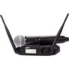 Shure Microfono Wireless Professionale GLXD24+ con SM58, 12 ore di autonomia