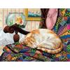 Buffalo Games - Joelle McIntyre - Sleeping Quilt Cat - Puzzle da 750 pezzi per adulti - Puzzle impegnativo perfetto per serate di gioco - Dimensioni finite 24 x 18