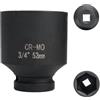 Flewdart bussola lunga esagonale 3/4 52mm, chiave a bussola 52 mm 3/4, acciaio al cromo molibdeno, CR-MO (52mm)