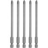 QUARKZMAN 5Pz #2 Punte Cacciavite Phillips PH2 1/4 Gambo Esagonale 4 (100mm) Lungo Acciaio S2 Magnetiche Inserti per Avvitatore per Cacciavite Elettrico Punte Trapano 0.197 (5mm) Asta
