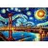 EOBROMD 5D Diamond Painting Kit Completo Cielo Stellato, Golden Gate Bridge Pittura Diamante FAI DA TE, Paesaggio Diamond Painting Adulti, Strass Ricamo a Punto Croce Painting per Decorazione Casa 30x40cm