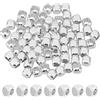 CREATCABIN 1 Scatola da 50 Pezzi Perline Cubiche in Argento Perline Distanziatrici Quadrate Sfuse 3x3x3mm 925 ciondoli Sciolti Lisci in Ottone Placcato Argento Sterling Braccialetti 2.5x2.5x2.5mm