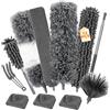 LIAILA 12 Pezzi Spolverino Telescopico, Spolverino per Polvere in Microfibra, Togli Ragnatele Allungabile 245 cm,Dump Duster Lavabile,Bastone Telescopico per Pulizia,Piumino per Spolverare Soffitti Ragnatele